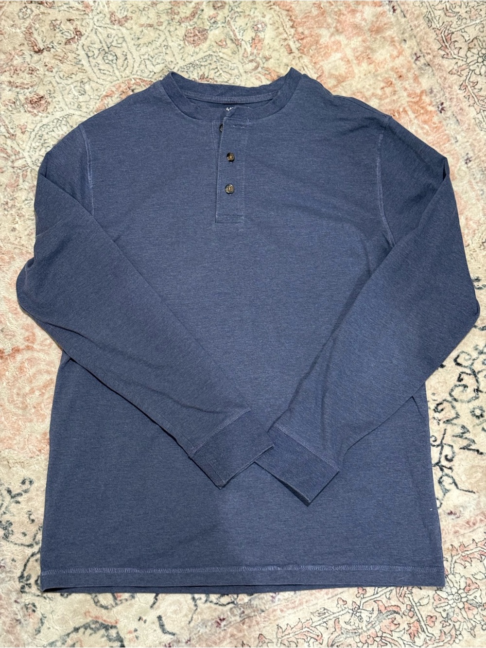 Saddlebred Navy Long Sleeve Henley Shirt